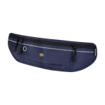 Ceinture de running avec plusieurs poches et éléments réfléchissants couleur bleu marine vue impression transfert