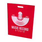 Sac en non-tissé recyclé thermosoudé ultra-résistant 5 L couleur rouge vue impression sérigraphique