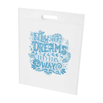 Sac en non-tissé recyclé thermosoudé ultra-résistant 5 L couleur blanc vue impression sérigraphique