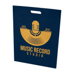 Sac en non-tissé recyclé thermosoudé ultra-résistant 5 L couleur bleu marine vue impression sérigraphique