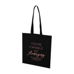 Tote bag en non-tissé recyclé résistant à la déchirure 6 L couleur noir vue impression sérigraphique