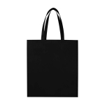 Sac de courses en non-tissé recyclé durable avec soufflet couleur noir deuxième vue frontale