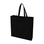 Sac de courses en non-tissé recyclé durable avec soufflet couleur noir