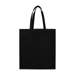 Sac de courses en non-tissé recyclé durable avec soufflet couleur noir deuxième vue arrière