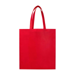 Sac de courses en non-tissé recyclé durable avec soufflet couleur rouge deuxième vue arrière