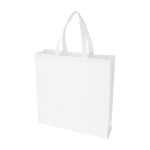 Sac de courses en non-tissé recyclé durable avec soufflet couleur blanc