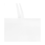 Sac de courses en non-tissé recyclé durable avec soufflet couleur blanc vue détail 1