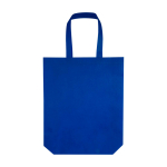 Sac de courses en non-tissé recyclé durable avec soufflet couleur bleu roi troisième vue frontale