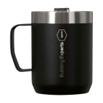 Tasse de camping en acier inoxydable recyclé 236 ml Stanley Everyday couleur noir vue impression avec logo 2