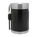 Thermos repas avec couverts et couvercle isolant à valve 400 ml couleur noir mat deuxième vue arrière
