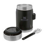 Thermos repas avec couverts et couvercle isolant à valve 400 ml couleur noir mat deuxième vue
