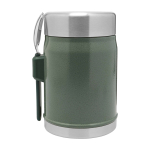 Thermos repas avec couverts et couvercle isolant à valve 400 ml couleur vert foncé deuxième vue arrière