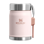 Thermos repas avec couverts et couvercle isolant à valve 400 ml couleur rose clair 