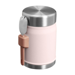 Thermos repas avec couverts et couvercle isolant à valve 400 ml couleur rose clair  deuxième vue arrière