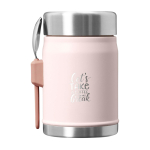 Thermos repas avec couverts et couvercle isolant à valve 400 ml couleur rose clair  vue impression avec logo 2