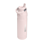 Gourde isotherme en inox avec paille 1,06 L Stanley IceFlow™ 2.0 couleur rose clair  vue impression avec logo 2
