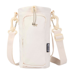 Sac de voyage pour bouteilles en matériaux écologiques 2 L couleur blanc cassé deuxième vue frontale
