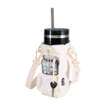 Sac de voyage pour bouteilles en matériaux écologiques 2 L couleur blanc cassé