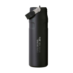 Bouteille en inox recyclé avec paille 700 ml Stanley IceFlow™ 2.0 couleur noir vue impression avec logo 2