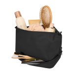 Trousse de toilette en polyester recyclé avec grand compartiment 6 L couleur noir deuxième vue