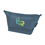 Trousse de toilette en polyester recyclé avec grand compartiment 6 L couleur cyan