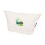Trousse de toilette en polyester recyclé avec grand compartiment 6 L couleur blanc cassé