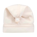 Trousse de toilette en polyester recyclé avec grand compartiment 6 L couleur blanc cassé vue latérale