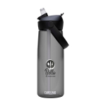 Gourde en Tritan™ avec paille rabattable 750 ml Camelbak® Thrive Flip couleur gris graphite vue avec impression sérigraphique