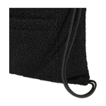 Sac à dos à cordons en sherpa recyclé avec poche frontale 9 L couleur noir vue détail 1