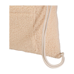 Sac à dos à cordons en sherpa recyclé avec poche frontale 9 L couleur naturel vue détail 1