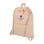 Sac à dos à cordons en sherpa recyclé avec poche frontale 9 L couleur naturel