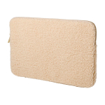 Housse pour ordinateur en sherpa recyclée avec poches intérieures 13” couleur naturel