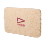 Housse pour ordinateur en sherpa recyclée avec poches intérieures 13” couleur naturel