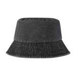 Bob en coton délavé au design intemporel 245 g/m² couleur noir deuxième vue frontale