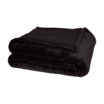 Plaid en sherpa recyclé doux et confortable 126 x 152 cm couleur noir deuxième vue