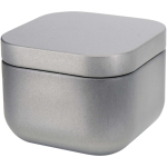 Bougie parfumée carrée en boîte métal vanille 50 g couleur argenté mat