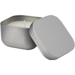 Bougie parfumée carrée en boîte métal vanille 50 g couleur argenté mat deuxième vue