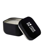 Bougie parfumée carrée en boîte métal vanille 50 g avec zone d'impression