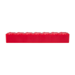 Pilulier multivitaminé avec sept compartiments étiquetés couleur rouge deuxième vue frontale