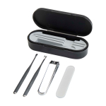 Set de manucure contenant tous les outils essentiels couleur noir deuxième vue