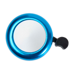 Sonnette de vélo en aluminium et plastique avec un son puissant couleur bleu deuxième vue frontale