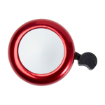 Sonnette de vélo en aluminium et plastique avec un son puissant couleur rouge deuxième vue frontale