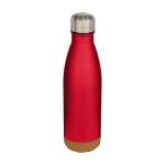 Bouteille en acier inoxydable à double paroi avec base en liège 500 ml couleur rouge