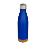 Bouteille en acier inoxydable à double paroi avec base en liège 500 ml couleur bleu roi