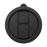 Tasse en céramique avec couvercle en plastique et grande anse 450 ml couleur noir troisième vue