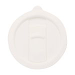 Tasse en céramique avec couvercle en plastique et grande anse 450 ml couleur blanc troisième vue