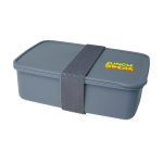Lunch box en plastique recyclé pour entreprise 800 ml couleur gris vue avec impression sérigraphique