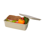 Lunch box en plastique recyclé pour entreprise 800 ml couleur beige deuxième vue