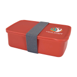 Lunch box en plastique recyclé pour entreprise 800 ml couleur saumon vue avec impression sérigraphique