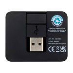 Hub USB 4 ports avec sorties USB type A et type C couleur noir deuxième vue arrière